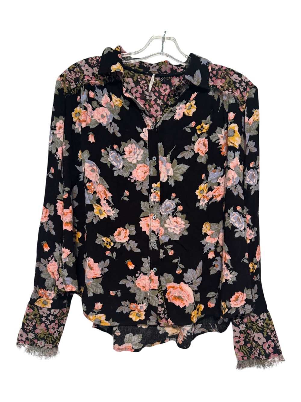 Free People Hold On To Me Floral Button-Down Blouse Size Small - Picture 2 of 4